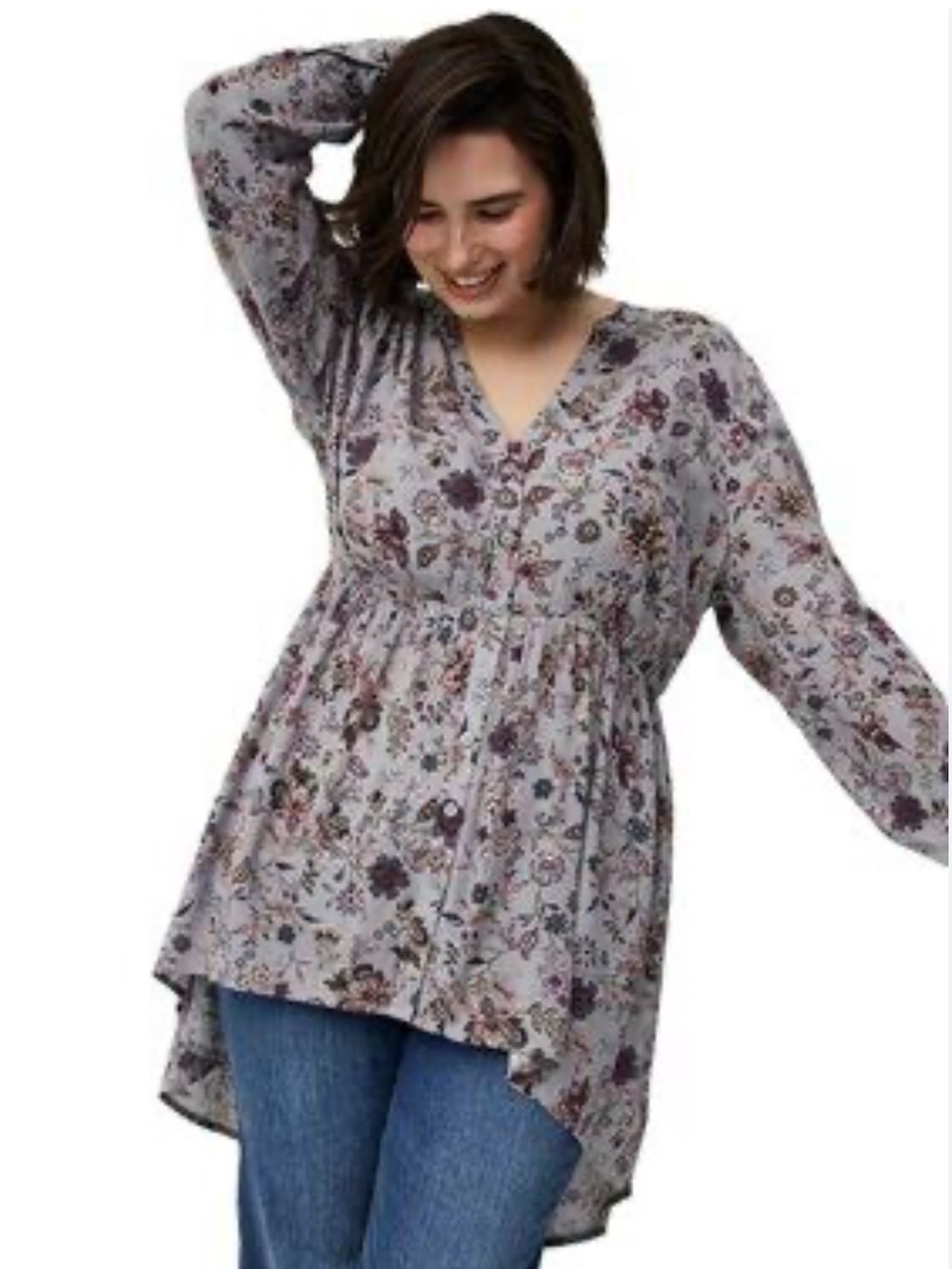 Torrid Floral Hi-Lo Babydoll Tunic